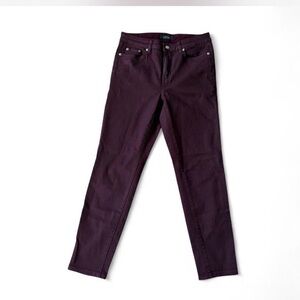 Ralph Lauren Women's Burgundy Skinny Jeans